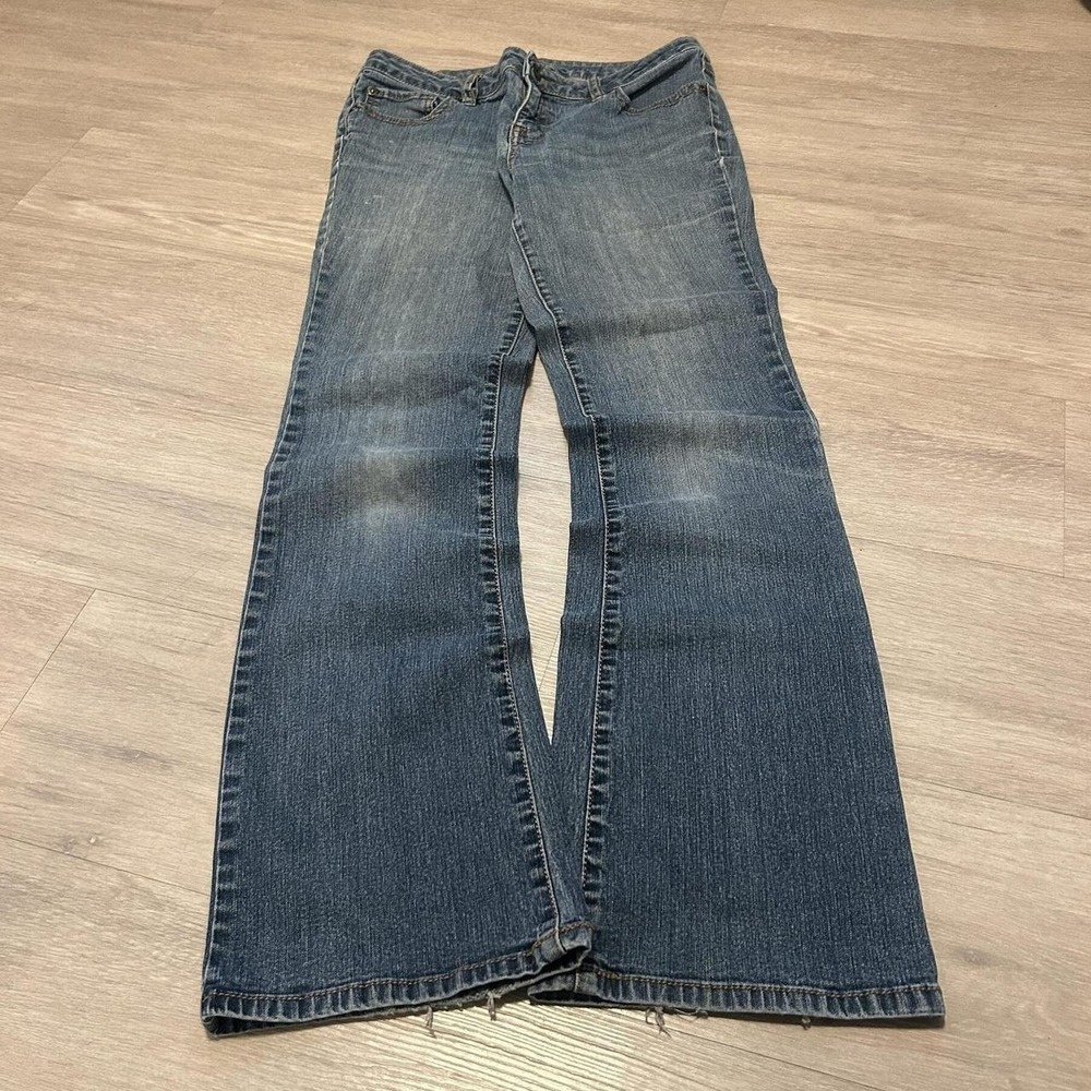 30x30 Blue Distressed Faded Bootcut Jeans Y2K